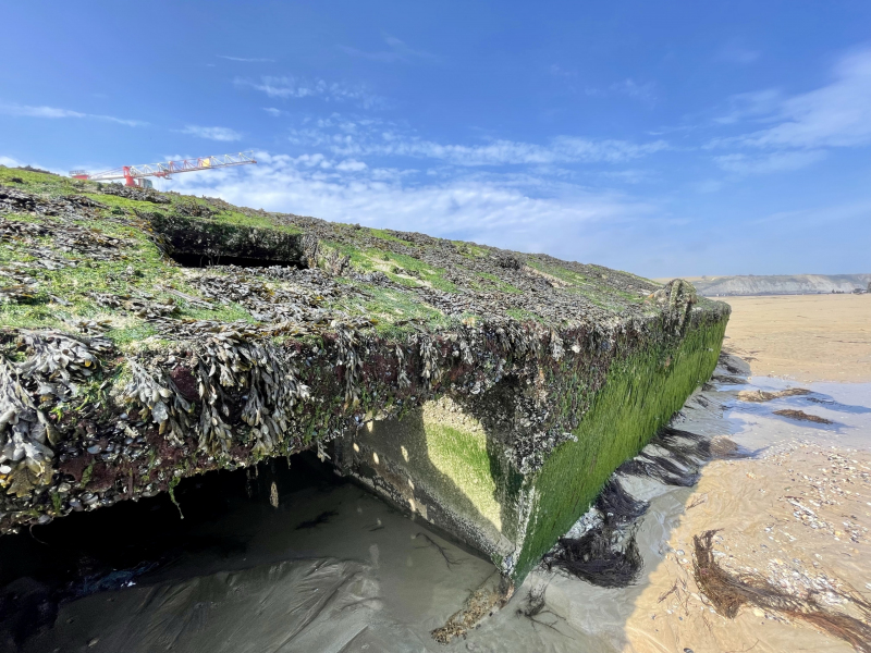 Überreste-Normandie-Landungsstrand
