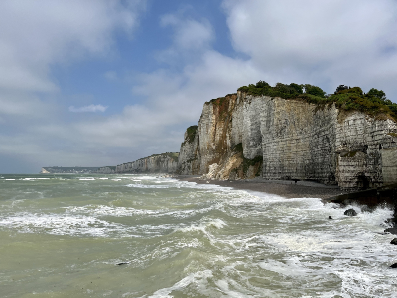 Frankreich-Normandie-Blick-zum-Kreidefelsen-Klippe