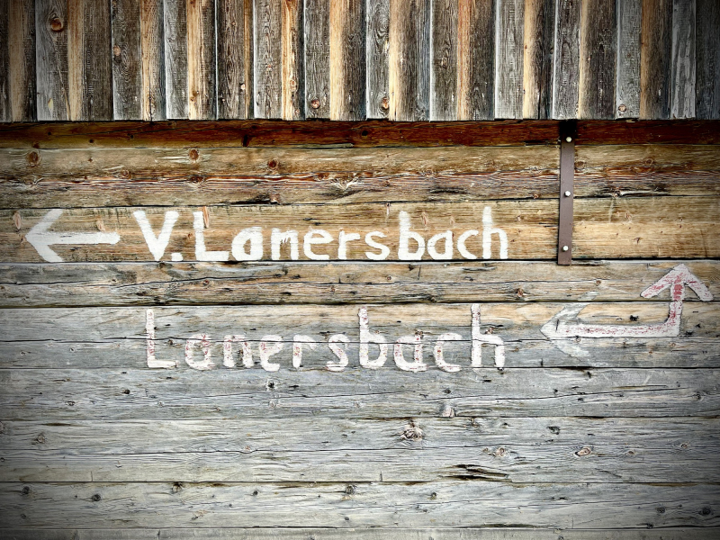 Lanersbach-Hinweisschild
